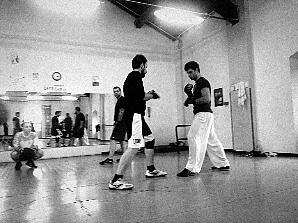 Sessione di sparring nella palestra storica