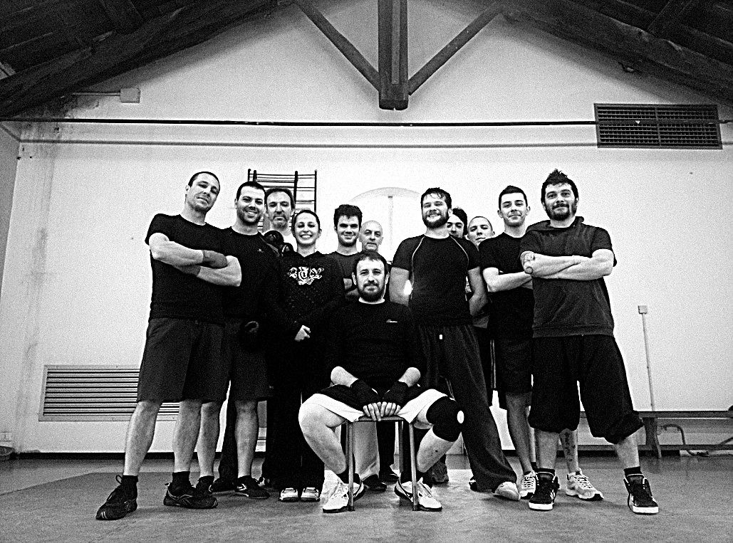 Il gruppo della scuola riunito dopo l'allenamento